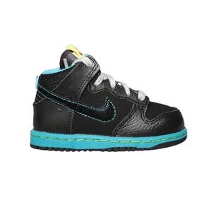 RARE Nike Dunk High Black Cyan Blue Toddler size 4c shoes